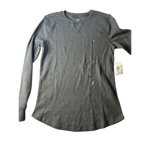 Jockey Gray Waffle Knit Long sleeve Tshirt NWT Med women’s